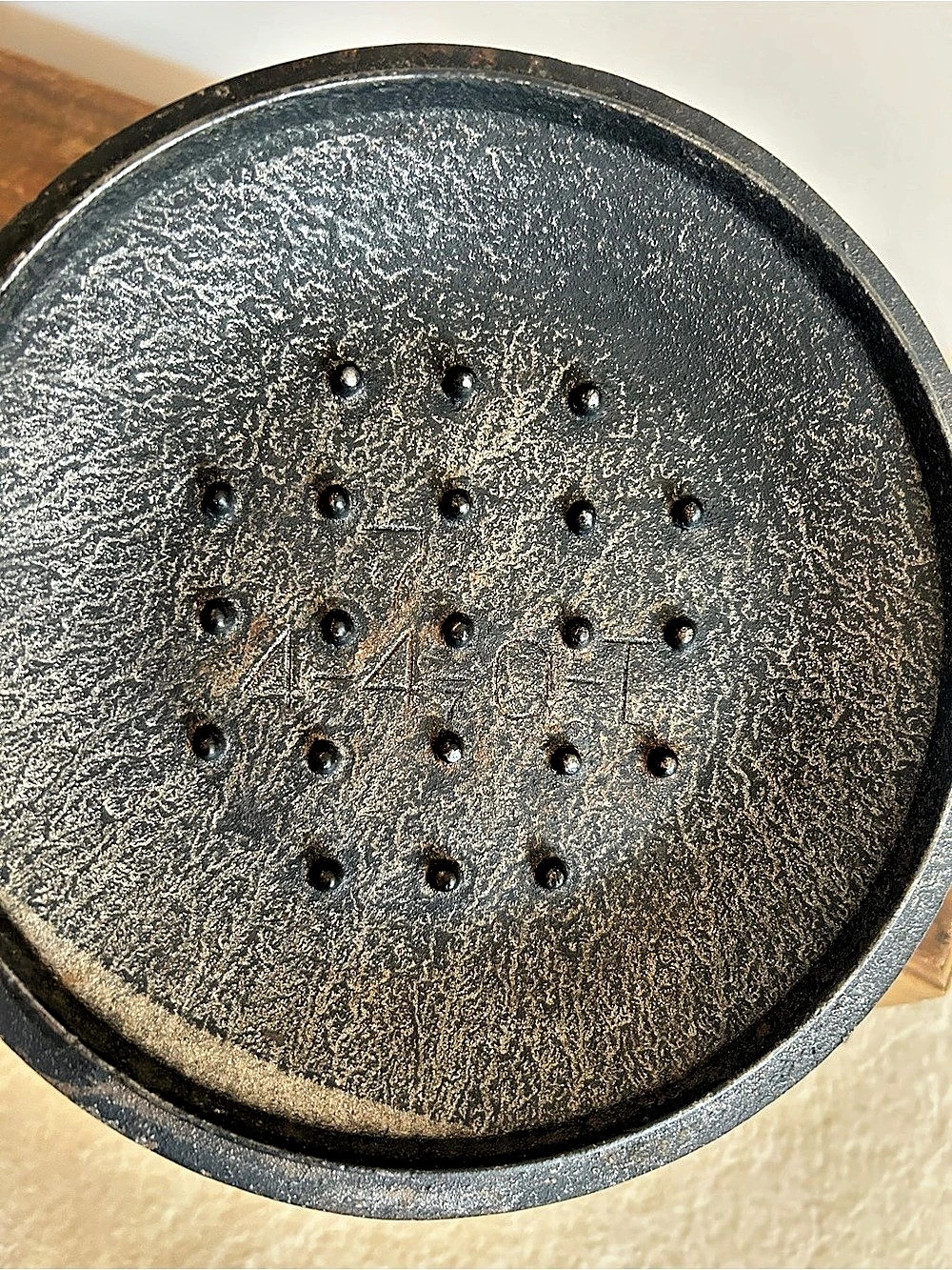 Vintage Lodge #7 4-4 Bean Pot Lid Only Self Basting